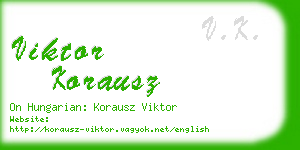 viktor korausz business card